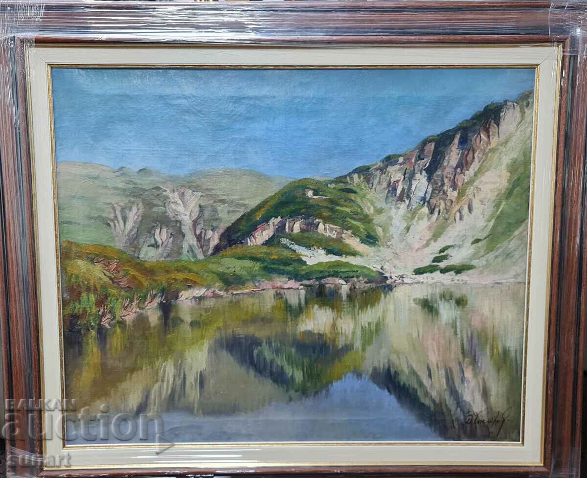 Tablou de Denyo Chokanov Peisaj din Rila ulei 68 X 55 cm