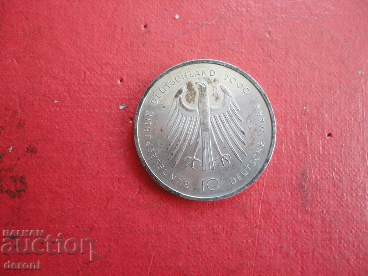 10 Deutsche Marks 2000 G Silver Coin Germany - 6 10 Deutsche Marks 2000 G Silver Coin Germany - 6