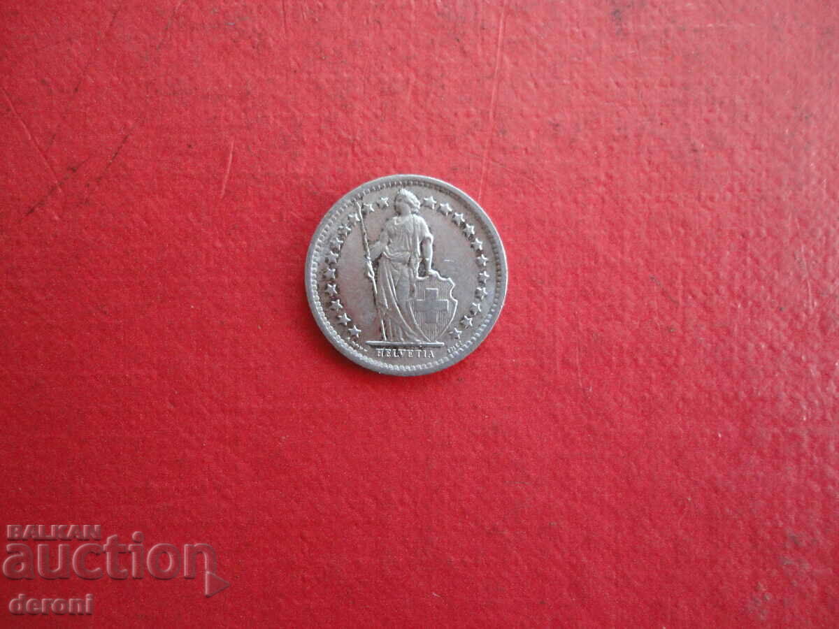 1/2 Swiss Franc 1965 Silver Coin - 6 1/2 Swiss Franc 1965 Silver Coin - 6