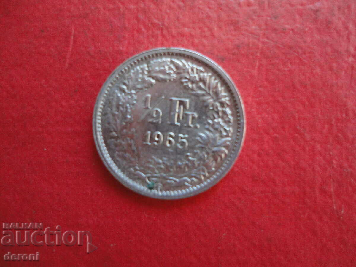 Moneda de argint 1/2 franc elvețian 1965 2 - 5 Moneda de argint 1/2 franc elvețian 1965 2 - 5