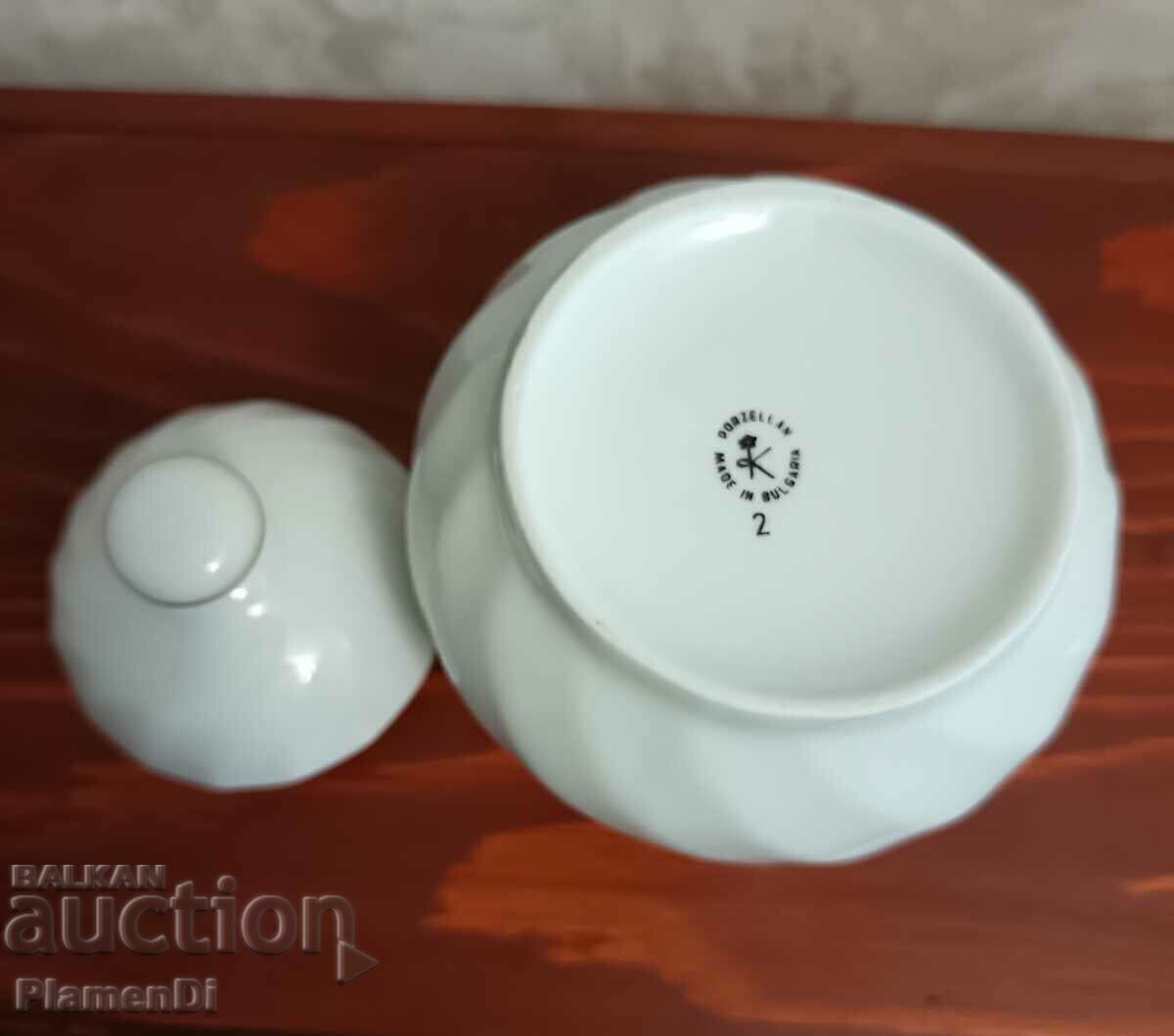 Auction  Bulgarian old porcelain sugar bowl