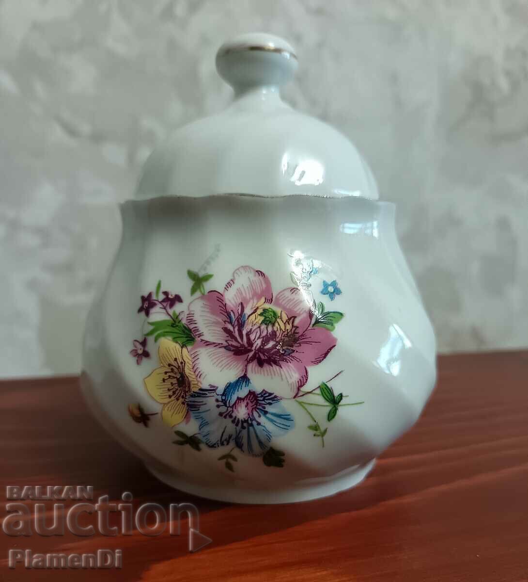 Bulgarian old porcelain sugar bowl