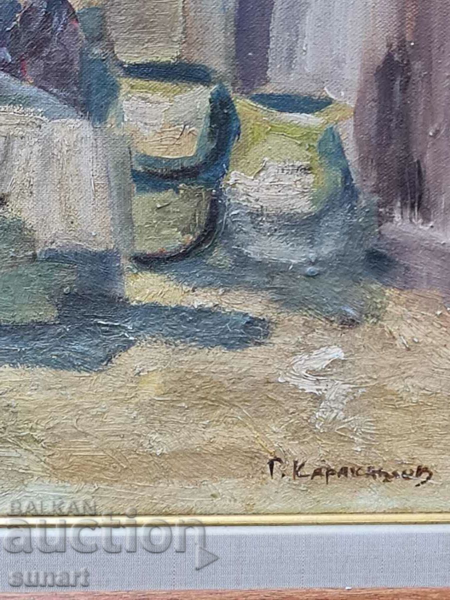 Auction Painting by Georgi Karakashev market 1950 oil 50 X 60 cm Auction Painting by Georgi Karakashev market 1950 oil 50 X 60 cm