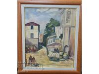 Pictură de Georgi Karakashev market 1950 ulei 50 X 60 cm