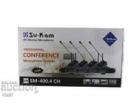 Sistem de radioconferință cu 4 microfoane wireless SU-KAM SM-40