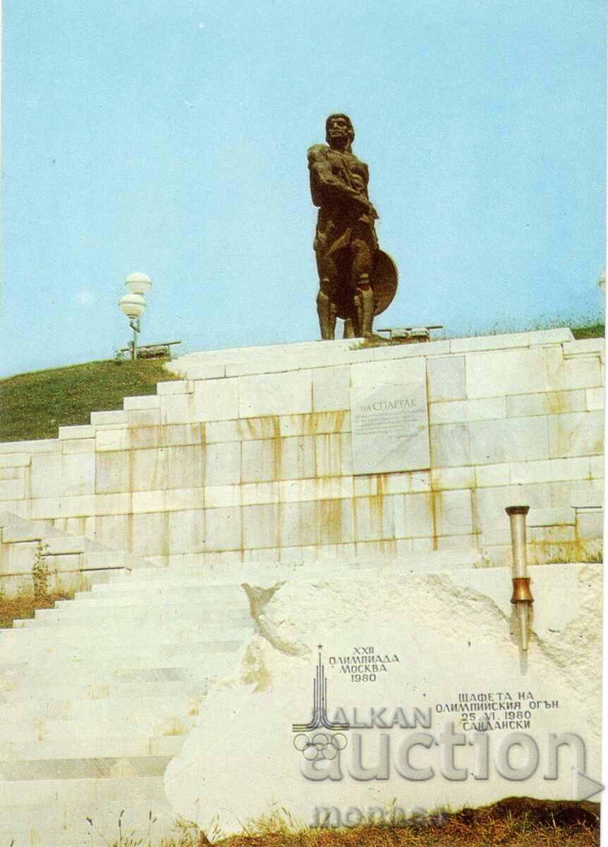 Carte veche - Sandanski, Monumentul lui Spartacus