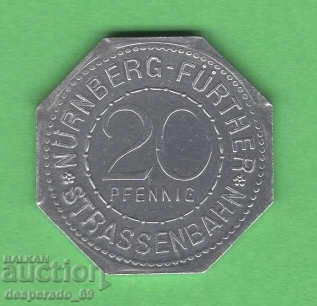 (¯`'•.¸ 20 πφενίγκ 1921 ΓΕΡΜΑΝΙΑ (Nürnberg-Fürth ) aUNC 9 με τιμή 6.00 BGN | € 3.07 (¯`'•.¸ 20 πφενίγκ 1921 ΓΕΡΜΑΝΙΑ (Nürnberg-Fürth ) aUNC 9 με τιμή 6.00 BGN | € 3.07