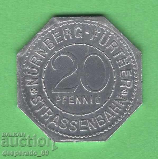 (¯`'•.¸ 20 πφένιγκ 1921 ΓΕΡΜΑΝΙΑ (Nürnberg-Fürth ) aUNC13 με τιμή 8.00 BGN | € 4.09 (¯`'•.¸ 20 πφένιγκ 1921 ΓΕΡΜΑΝΙΑ (Nürnberg-Fürth ) aUNC13 με τιμή 8.00 BGN | € 4.09