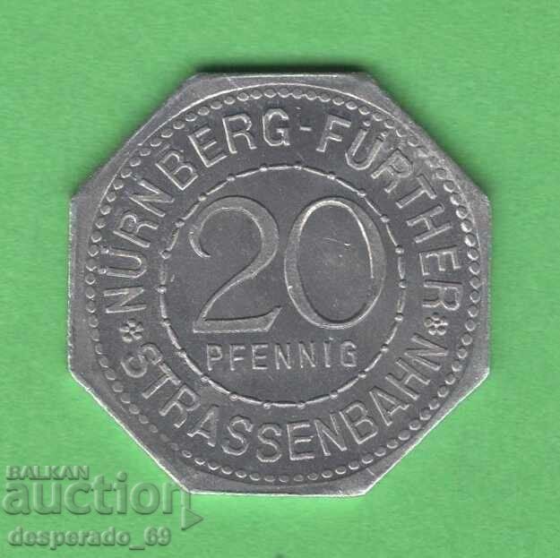 (¯`'•.¸ 20 πφένιγκ 1921 ΓΕΡΜΑΝΙΑ (Nürnberg-Fürth ) aUNC14 με τιμή 8.00 BGN | € 4.09 (¯`'•.¸ 20 πφένιγκ 1921 ΓΕΡΜΑΝΙΑ (Nürnberg-Fürth ) aUNC14 με τιμή 8.00 BGN | € 4.09