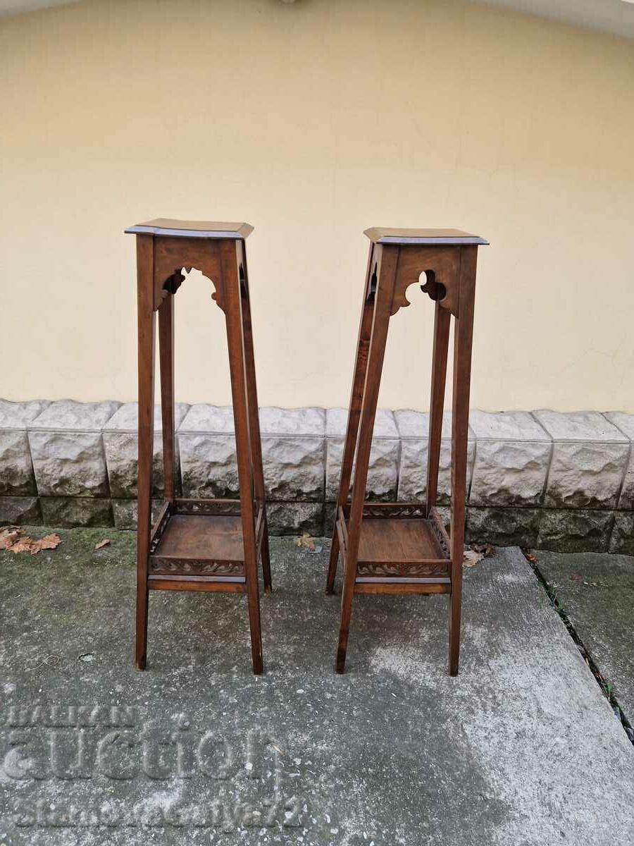 A pair of wonderful antique high tables A pair of wonderful antique high tables