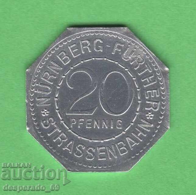 (¯`'•.¸ 20 πφένιγκ 1921 ΓΕΡΜΑΝΙΑ (Nürnberg-Fürth ) aUNC19 με τιμή 8.00 BGN | € 4.09 (¯`'•.¸ 20 πφένιγκ 1921 ΓΕΡΜΑΝΙΑ (Nürnberg-Fürth ) aUNC19 με τιμή 8.00 BGN | € 4.09