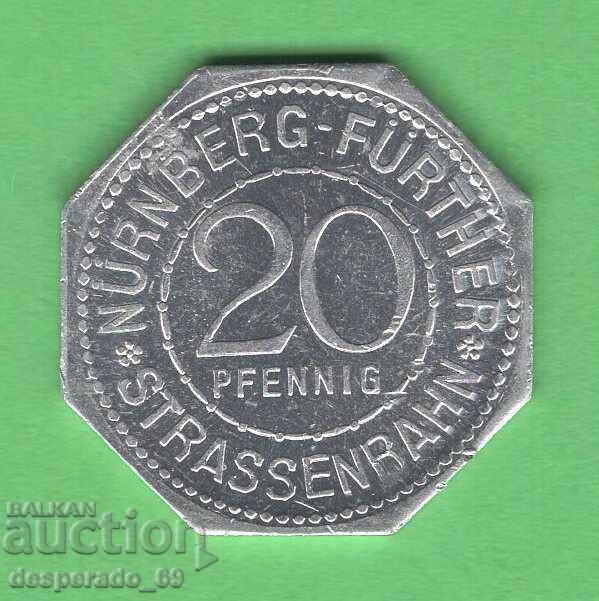 (¯`'•.¸ 20 πφενίγκ 1921 ΓΕΡΜΑΝΙΑ (Nürnberg-Fürth ) aUNC28 με τιμή 8.00 BGN | € 4.09 (¯`'•.¸ 20 πφενίγκ 1921 ΓΕΡΜΑΝΙΑ (Nürnberg-Fürth ) aUNC28 με τιμή 8.00 BGN | € 4.09