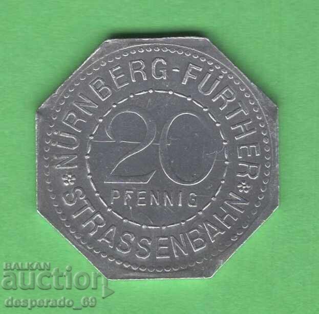 (¯`'•.¸ 20 πφένιγκ 1921 ΓΕΡΜΑΝΙΑ (Nürnberg-Fürth ) aUNC32 με τιμή 8.00 BGN | € 4.09 (¯`'•.¸ 20 πφένιγκ 1921 ΓΕΡΜΑΝΙΑ (Nürnberg-Fürth ) aUNC32 με τιμή 8.00 BGN | € 4.09