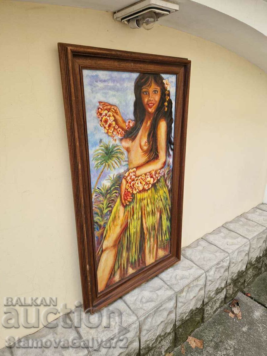 Livrarea Pictură unică antică spaniolă în ulei pe pânză