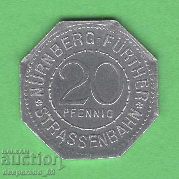(¯`'•.¸ 20 πφενίγκ 1921 ΓΕΡΜΑΝΙΑ (Nürnberg-Fürth ) aUNC27 με τιμή 8.00 BGN | € 4.09 (¯`'•.¸ 20 πφενίγκ 1921 ΓΕΡΜΑΝΙΑ (Nürnberg-Fürth ) aUNC27 με τιμή 8.00 BGN | € 4.09
