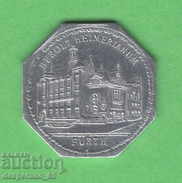 (¯`'•.¸   20 пфенига 1921  ГЕРМАНИЯ (Nürnberg-Fürth ) aUNC 9