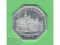 (¯`'•.¸ 20 Pfennig 1921 GERMANIA (Nürnberg-Fürth ) UNC-35