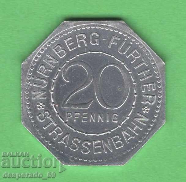 (¯`'•.¸ 20 πφένιγκ 1921 ΓΕΡΜΑΝΙΑ (Nürnberg-Fürth ) aUNC18 με τιμή 8.00 BGN | € 4.09 (¯`'•.¸ 20 πφένιγκ 1921 ΓΕΡΜΑΝΙΑ (Nürnberg-Fürth ) aUNC18 με τιμή 8.00 BGN | € 4.09