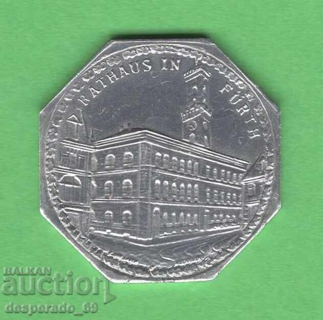 (¯`'•.¸ 20 pfennig 1921 GERMANIA (Nürnberg-Fürth) aUNC 6