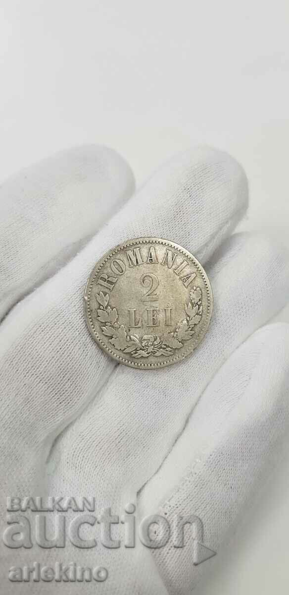 Monedă Rară de Argint 2 Lei 1876 România cu preț 115.00 BGN | € 58.80 Monedă Rară de Argint 2 Lei 1876 România cu preț 115.00 BGN | € 58.80