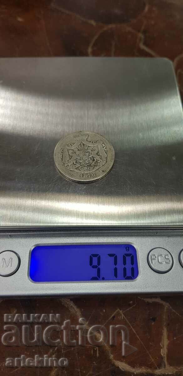 Monedă Rară de Argint 2 Lei 1876 România - 6 Monedă Rară de Argint 2 Lei 1876 România - 6