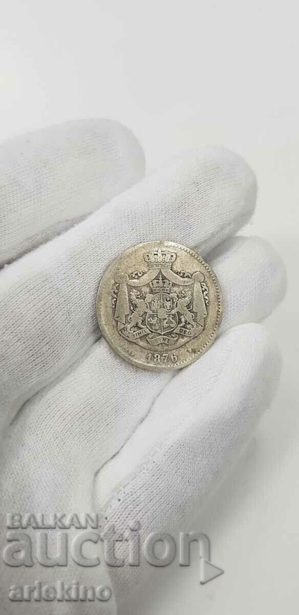 Monedă Rară de Argint 2 Lei 1876 România - 7 Monedă Rară de Argint 2 Lei 1876 România - 7