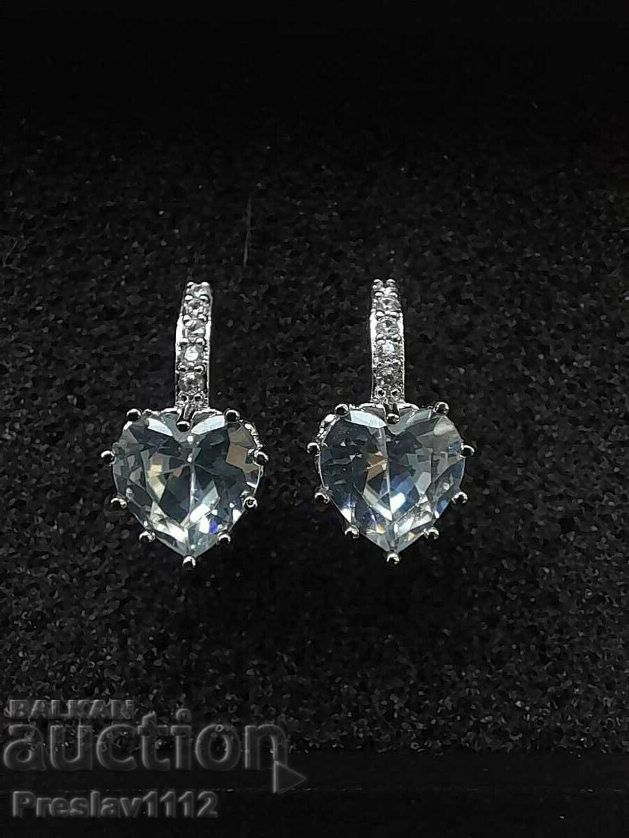 Silver earrings with Moissanite 3ct