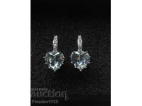 Silver earrings with Moissanite 3ct