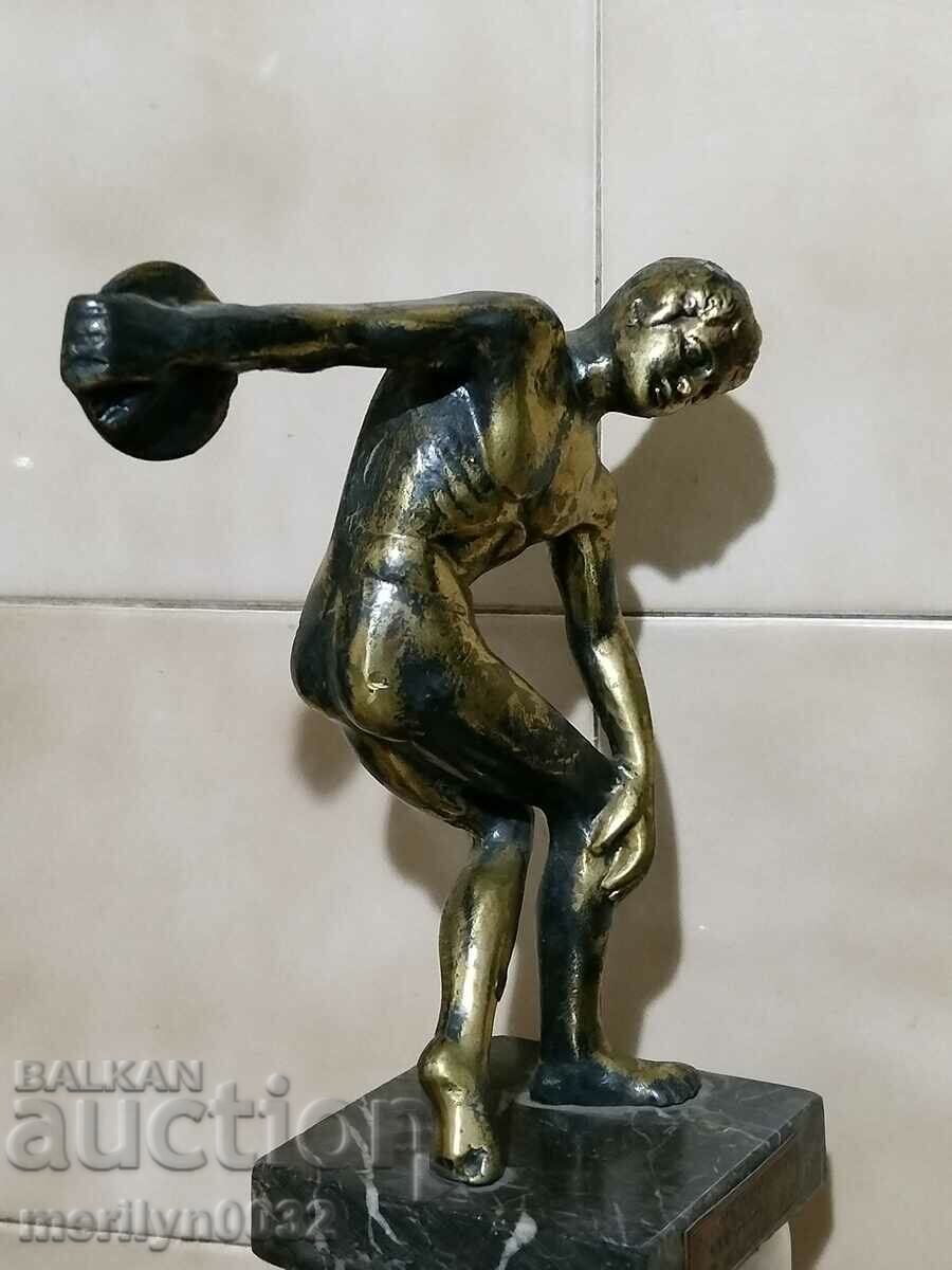 Auction Bronze statuette discus thrower figure figurine plastic Auction Bronze statuette discus thrower figure figurine plastic