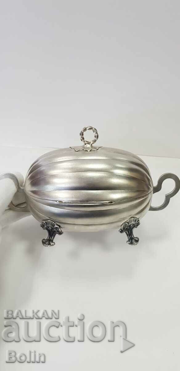 Russian royal silver pot bonbonera 84 sample 19 c. - 7 Russian royal silver pot bonbonera 84 sample 19 c. - 7