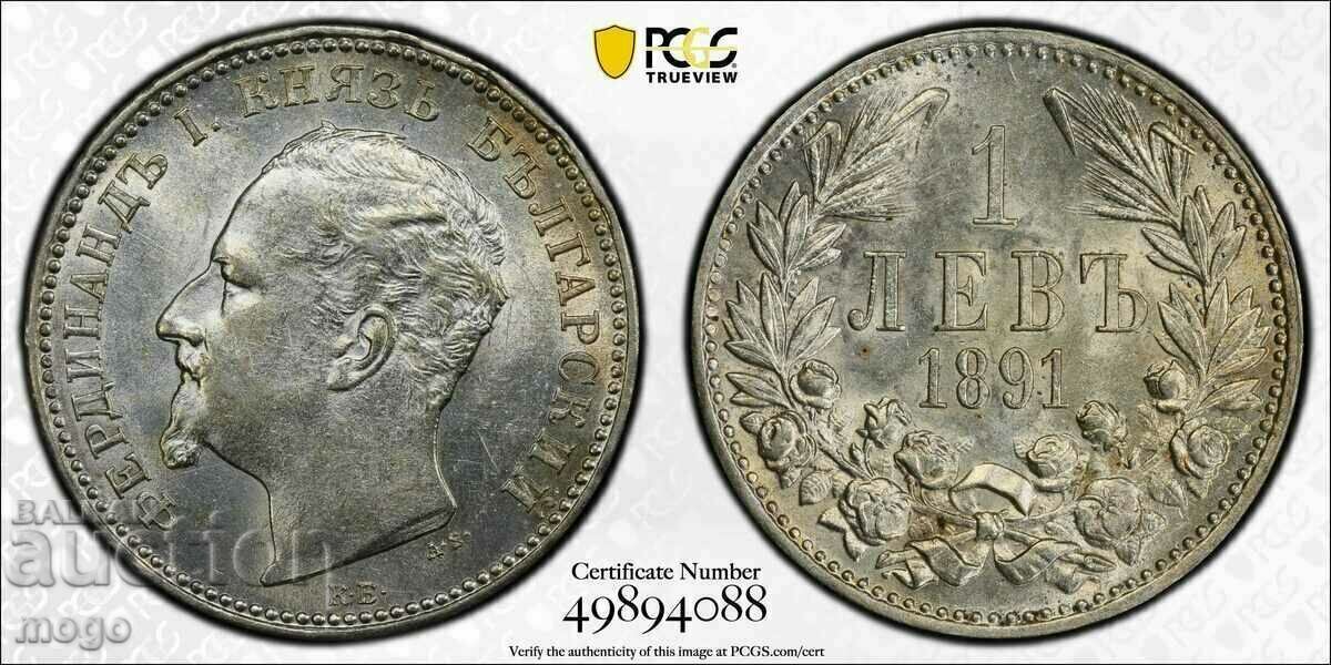 1 Lev 1891 MS 62 PCGS