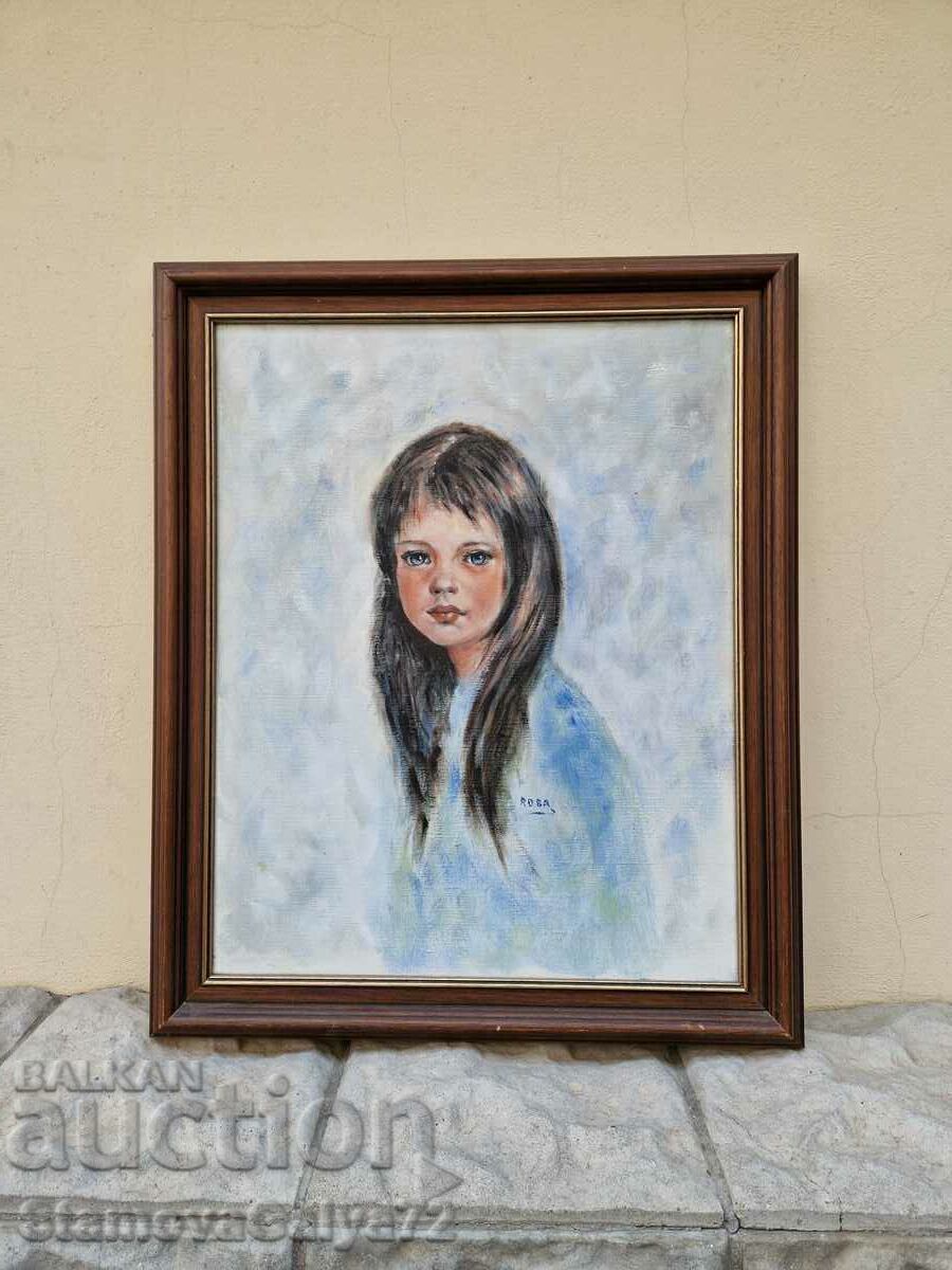 O minunată pictură franceză antică în ulei pe pânză