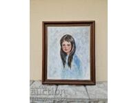 Прекрасна антикварна френска картина масло върху платно