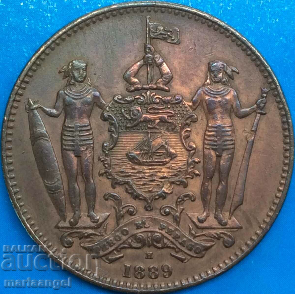 British North Borneo 1 cent 1889 32mm