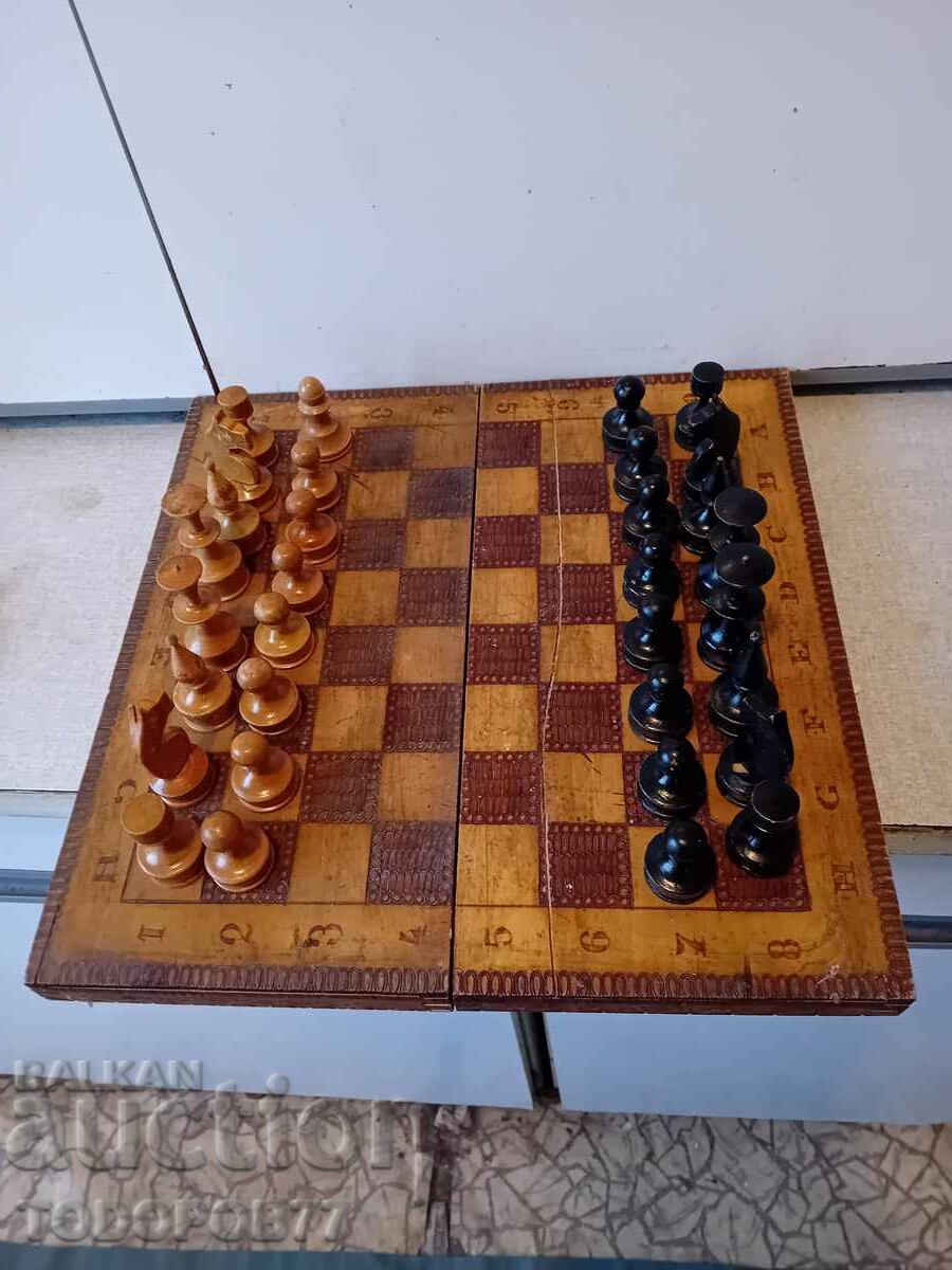 A large wooden chess