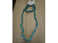 Turquoise necklace and bracelet set