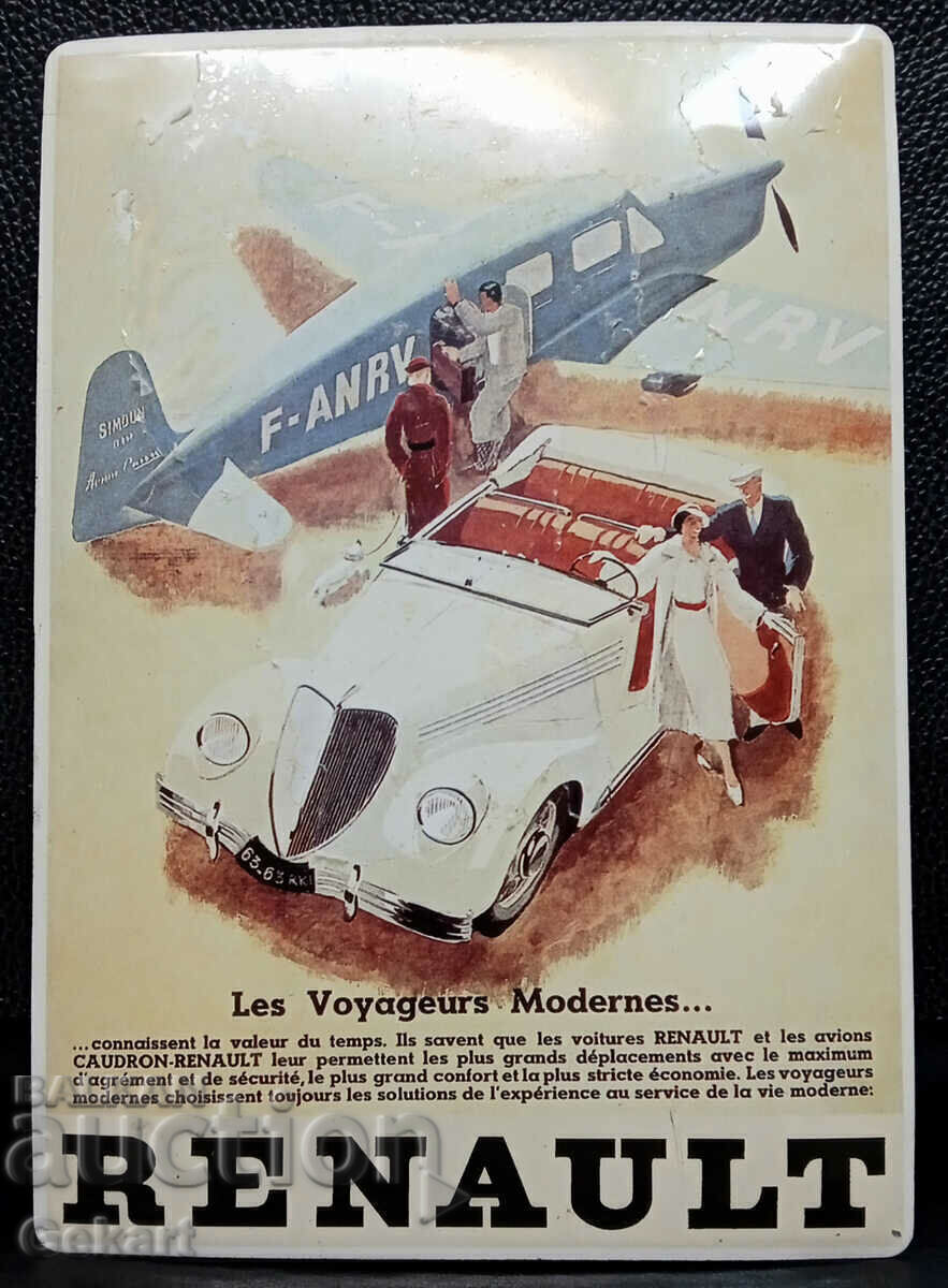 Carte poștală metalică RENAULT - CAR POȘTALĂ 1997
