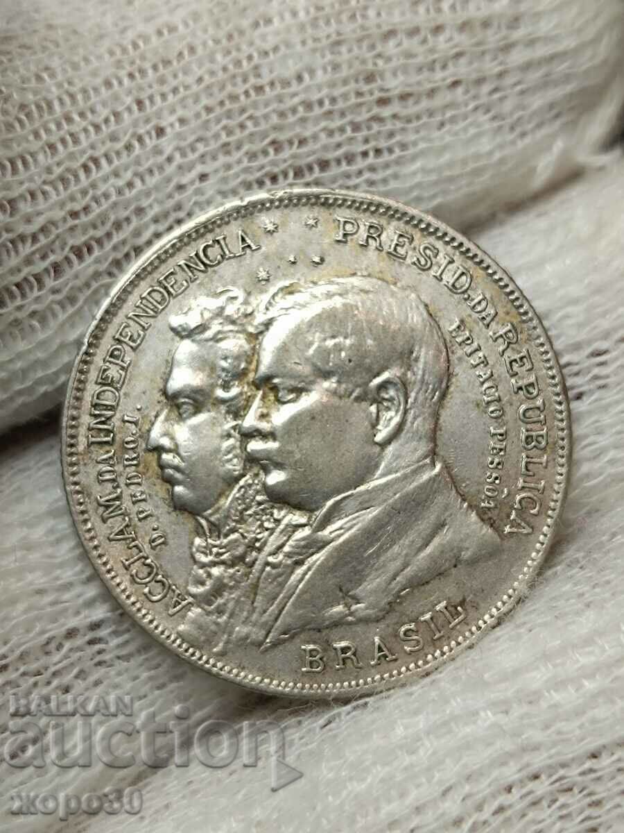 2000 реис 1922 Бразилия  сребро!