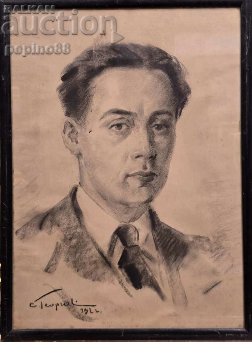 Auction Stefan Georgov /1899-1987) Male portrait. Auction Stefan Georgov /1899-1987) Male portrait.