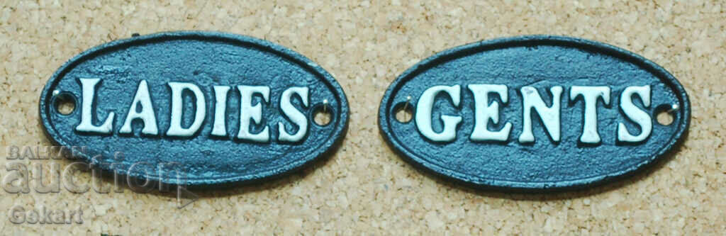 Cast iron plates LADIES - GENTS (10x5cm)