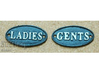 Cast iron plates LADIES - GENTS (10x5cm)