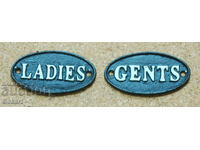 Чугунени табелки  LADIES - GENTS (10x5cm)