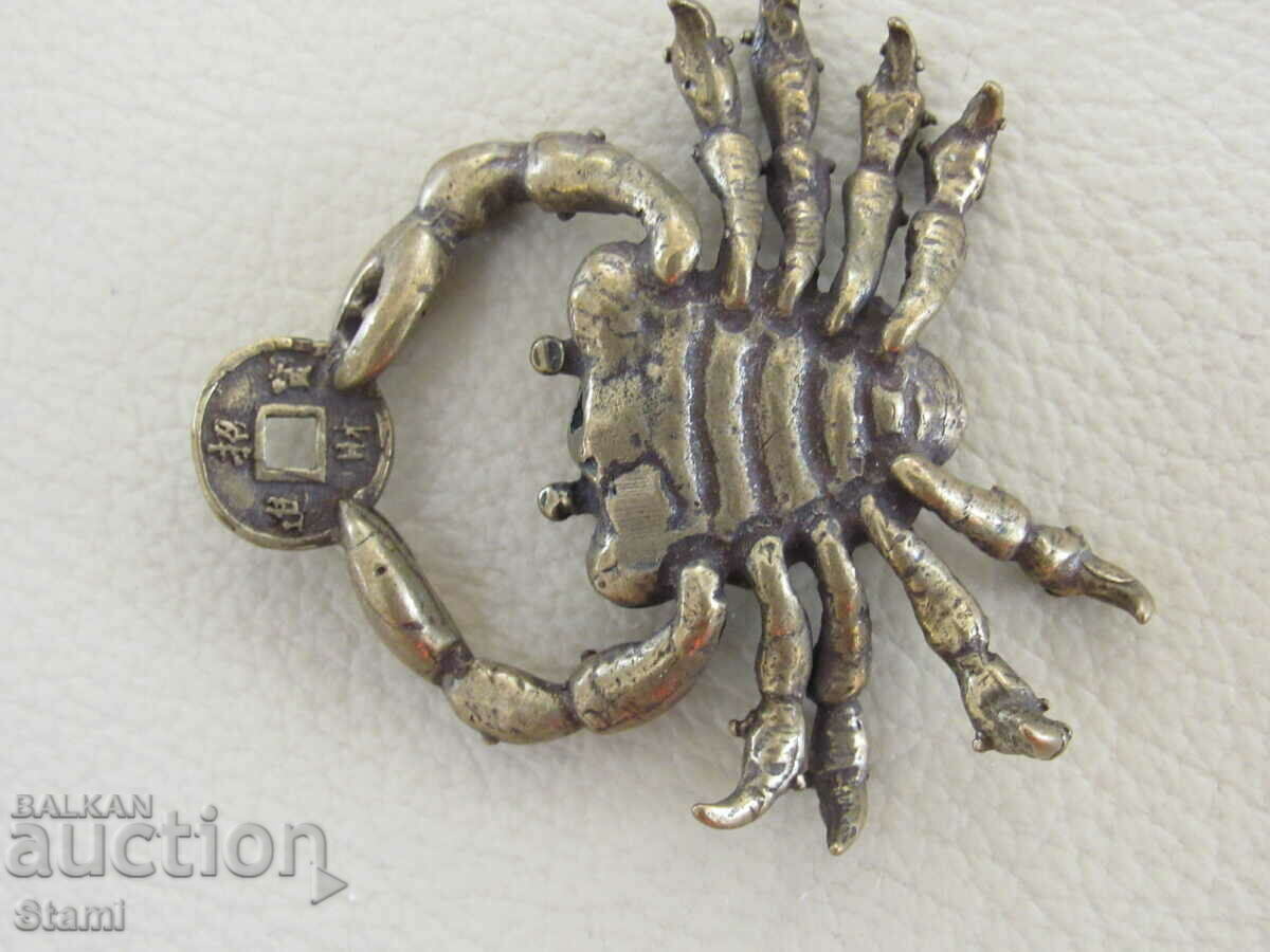 Auction Buddhist bronze scorpion key ring, Mongolia Auction Buddhist bronze scorpion key ring, Mongolia