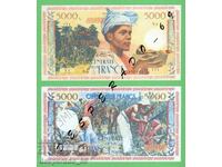 (¯`'•.¸(reproduction) GUADELOUPE 5000 francs 1960 UNC •'´¯)