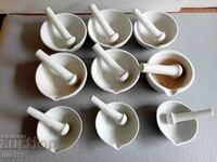 OLD PORCELAIN MORTAR, MORTAR - 9 pieces