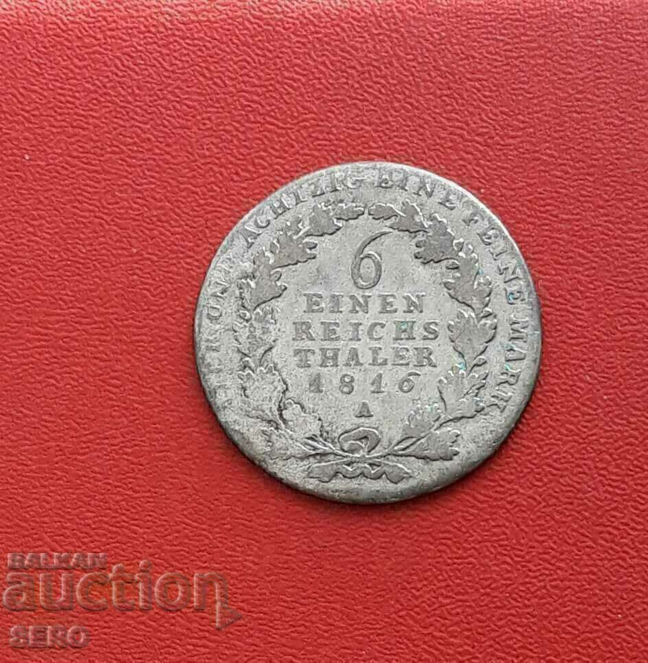 Germania-Prusia-1/6 Thaler 1816 A-Berlin