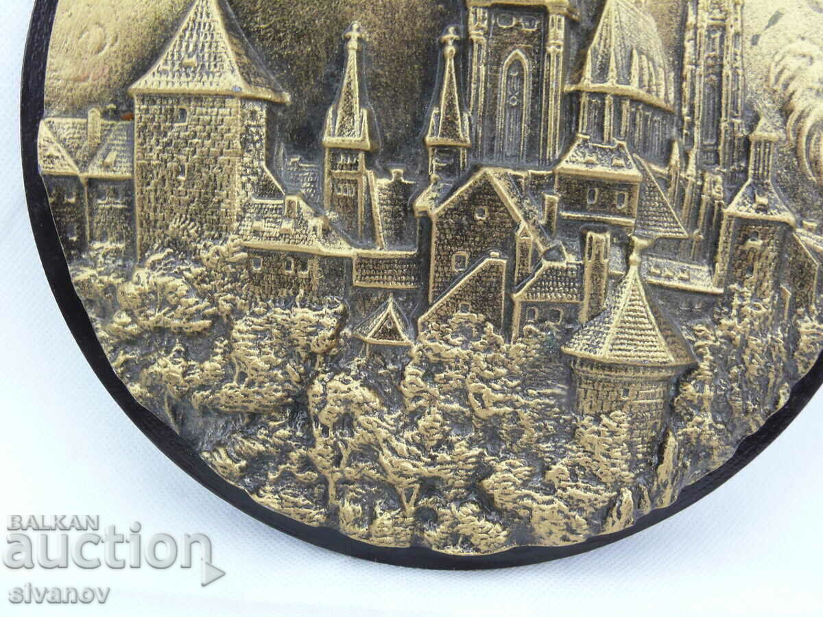 Δημοπρασία Παλιά μεταλλική διακόσμηση τοίχου Πράγα Τσεχίας 23cm#2392 Δημοπρασία Παλιά μεταλλική διακόσμηση τοίχου Πράγα Τσεχίας 23cm#2392