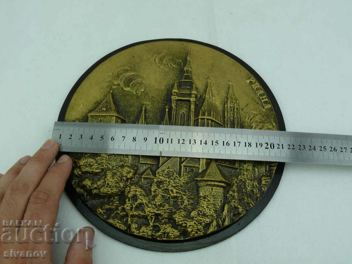 Παλιά μεταλλική διακόσμηση τοίχου Πράγα Τσεχίας 23cm#2392 - 7 Παλιά μεταλλική διακόσμηση τοίχου Πράγα Τσεχίας 23cm#2392 - 7