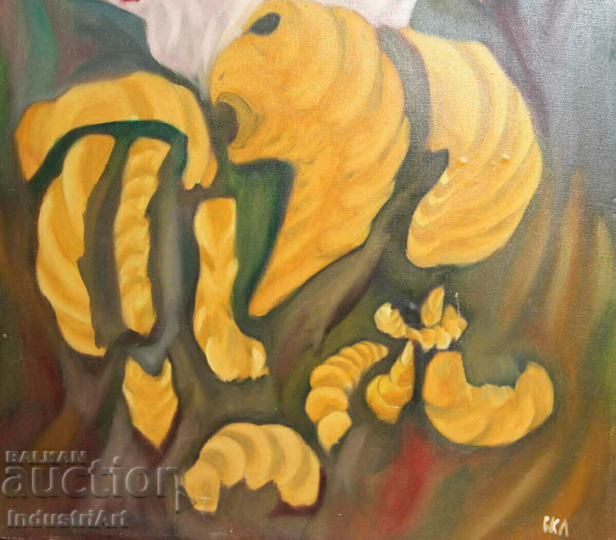 Surrealist painting rotten apple with worms still life - 5 Surrealist painting rotten apple with worms still life - 5