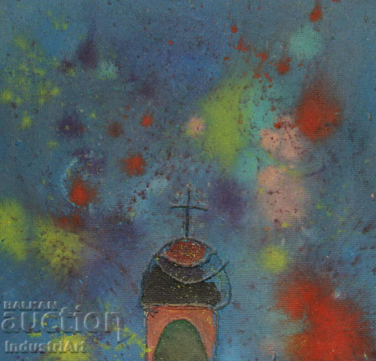 Delivery of Oil painting collage landscape with church Delivery of Oil painting collage landscape with church